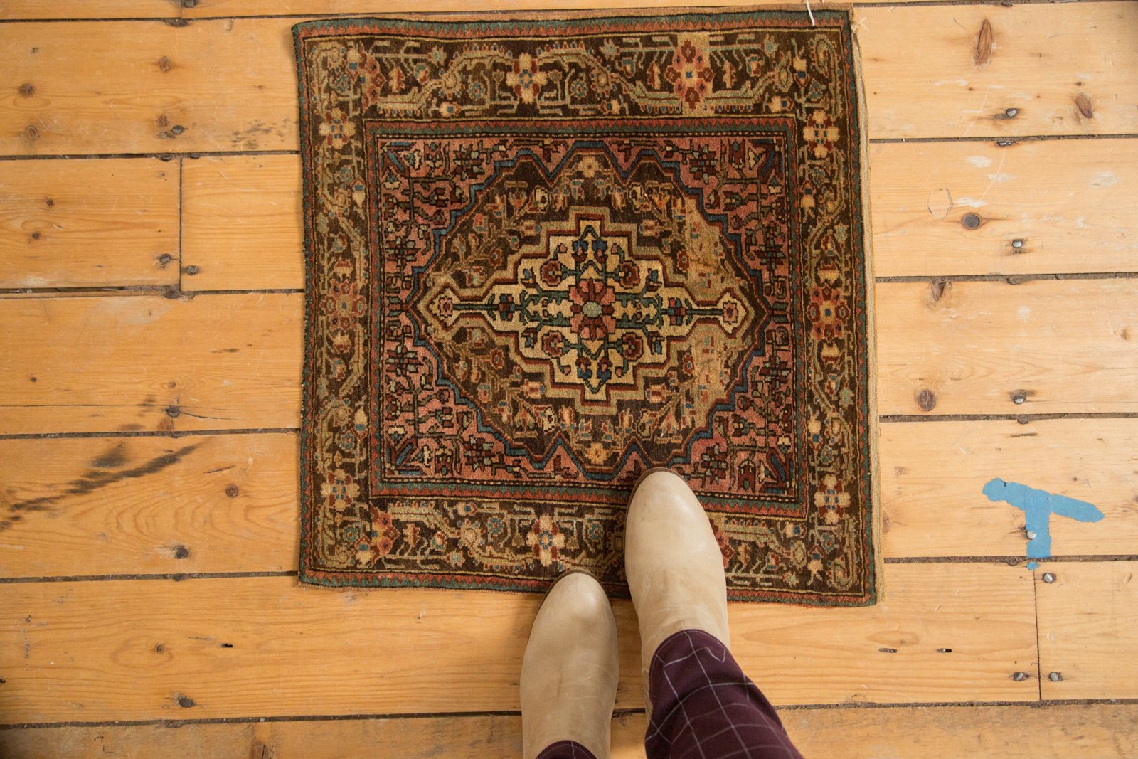 2x2 Vintage Josan Sarouk Square Rug Mat by Old New House® - product image 2 for Resin Society