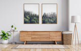 Sylvie Lush Green Forest on a Foggy Day Framed Canvas Set by The