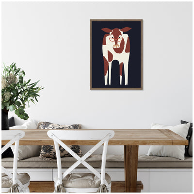Sylvie Farm Cow Framed Canvas by Hannah Beisang