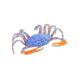 Blue Crab beaded figurine with textured glass and acrylic beads