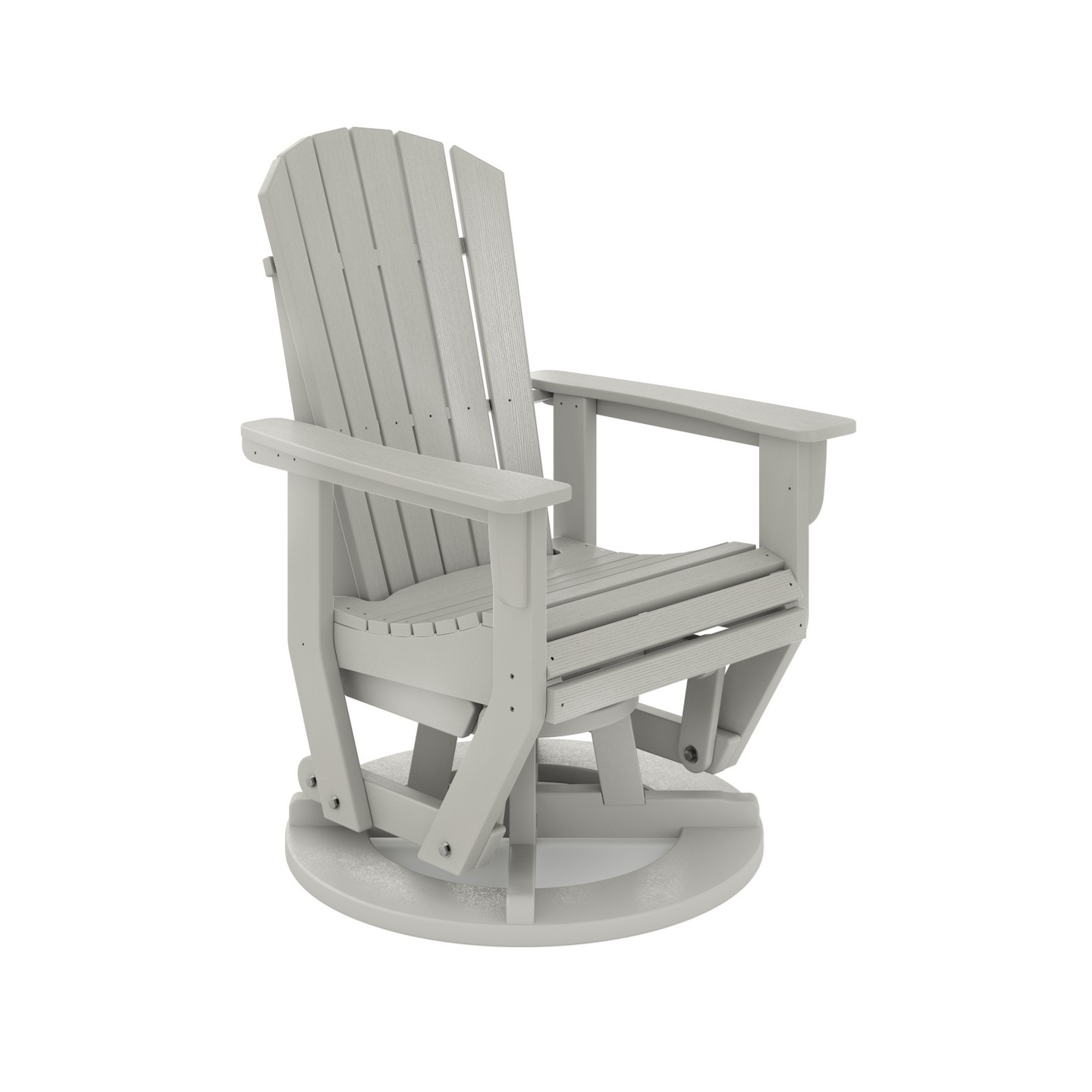 SoPoly St Simons Swivel Glider Chair in various colors showing fan-back Adirondack style and swivel gliding feature