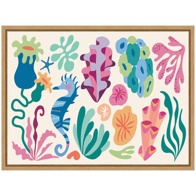 Sylvie Fun Colorful Coral Reef Framed Canvas by Rachel Lee