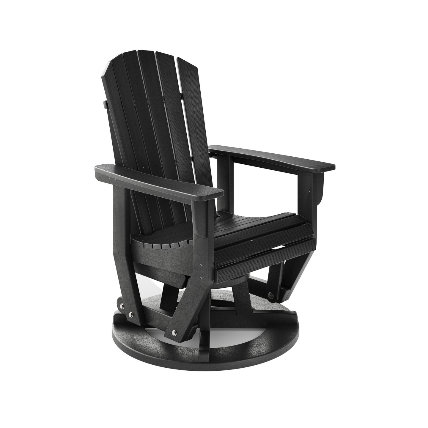 SoPoly St Simons Swivel Glider Chair in various colors showing fan-back Adirondack style and swivel gliding feature