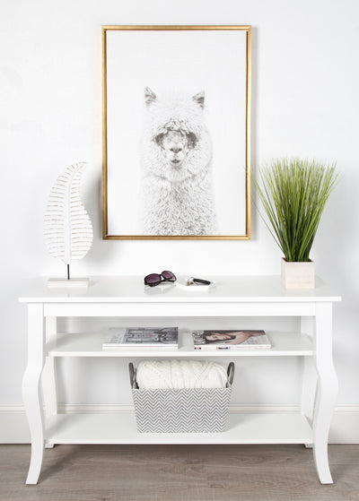 Sylvie Hairy Alpaca Framed Canvas by Simon Te of Tai Prints