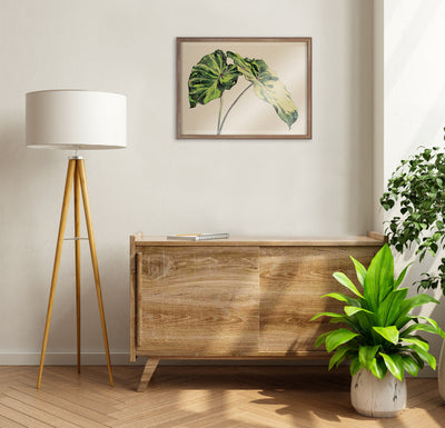 Blake Spotted Leaves Neutral Framed Printed Glass by kateandlaurel - product image 10 for Resin Society