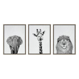 Sylvie Elephant Giraffe and Lion Framed Canvas by kateandlaurel - product image 11 for Resin Society