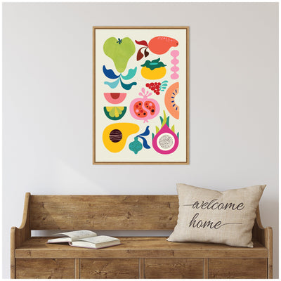 Sylvie Modern Colorful Abstract Fruits Framed Canvas by Rachel Lee