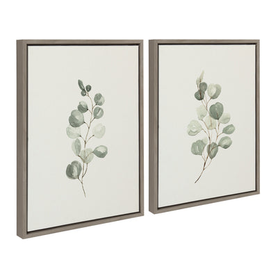 Sylvie Eucalyptus Framed Canvas Set by Maja Mitrovic