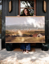 Large Canvas with Banner Wood: Home is Holy Ground by jenessawaitshop - main product image for Resin Society
