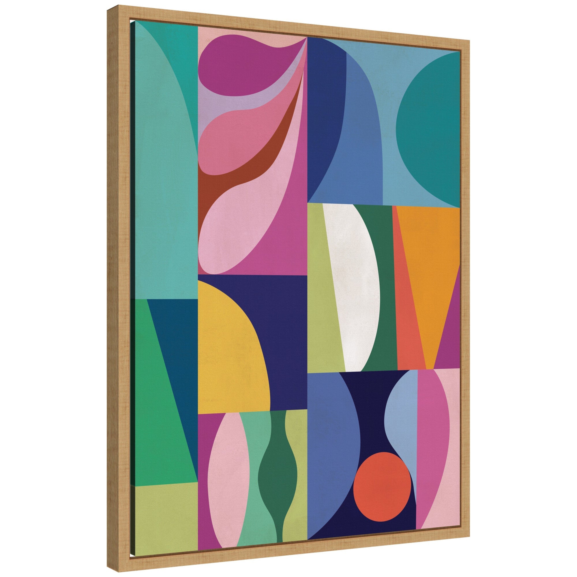 Abstract 02 by Rachel Lee Framed Canvas Wall Art Print in Sylvie designer moulding frame