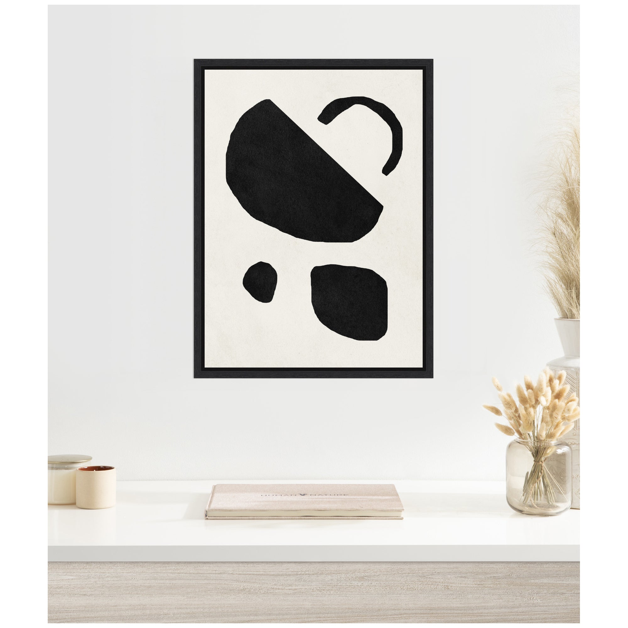 Sylvie Black Geometric Abstract 2 Framed Canvas by July Art Prints
