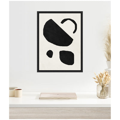 Sylvie Black Geometric Abstract 2 Framed Canvas by July Art Prints
