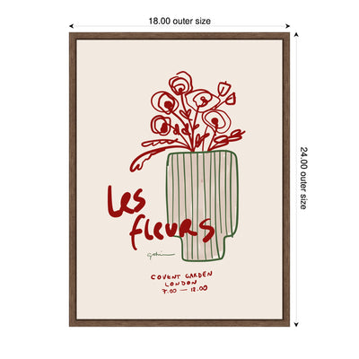 Les Fleurs by Gabrielly Guedes Framed Canvas Wall Art Print