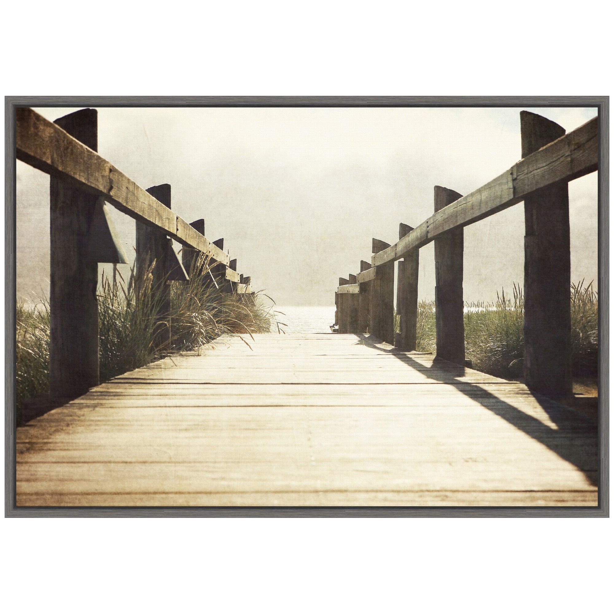 Sylvie Cannon Beach Wood Walkway Framed Canvas by Saint and Sailor Studios