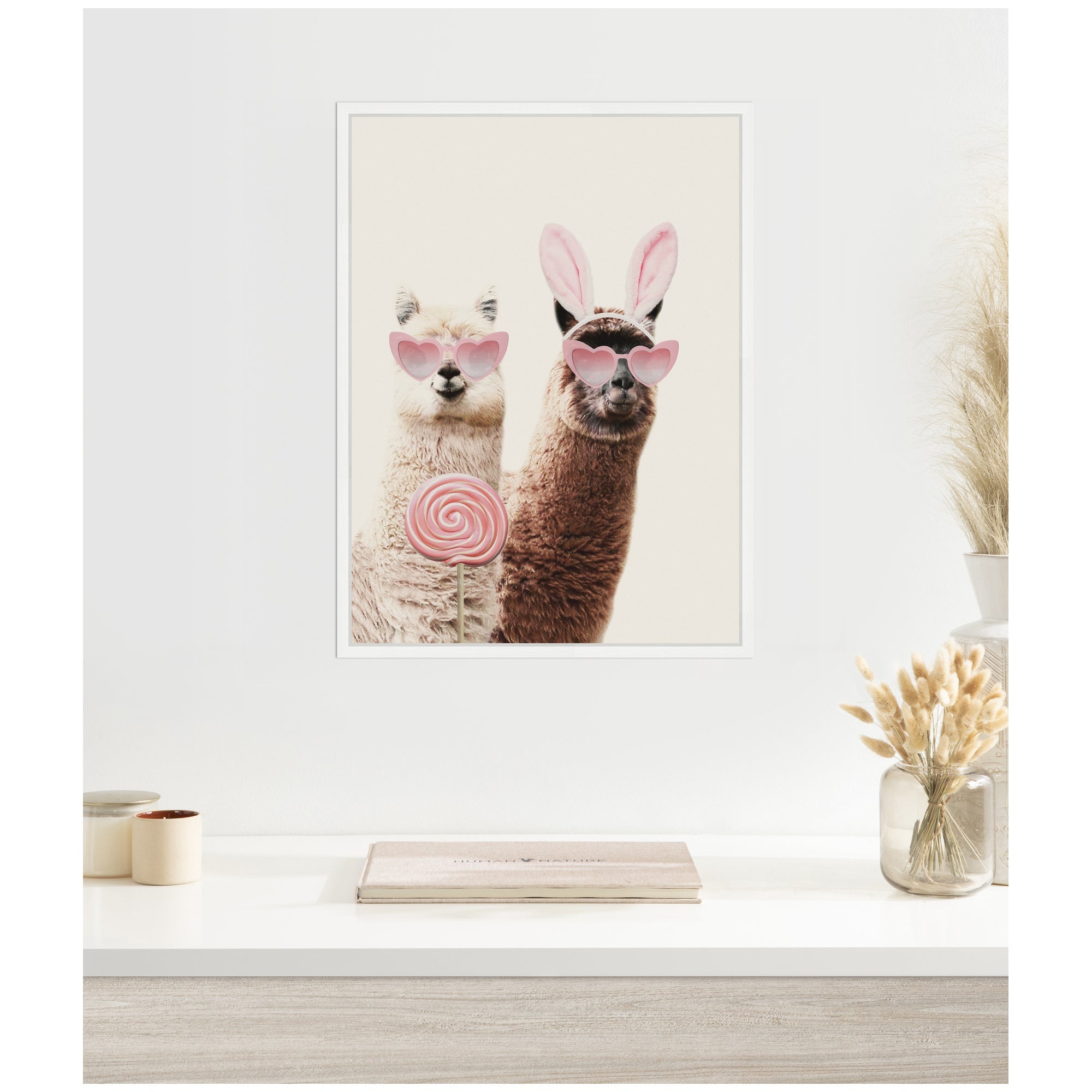 Sylvie Llamas On Vacation Framed Canvas by July Art Prints
