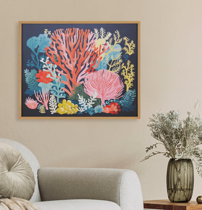 Gallery Bright Coral Underwater Ocean Print by The Creative Bunch Studio