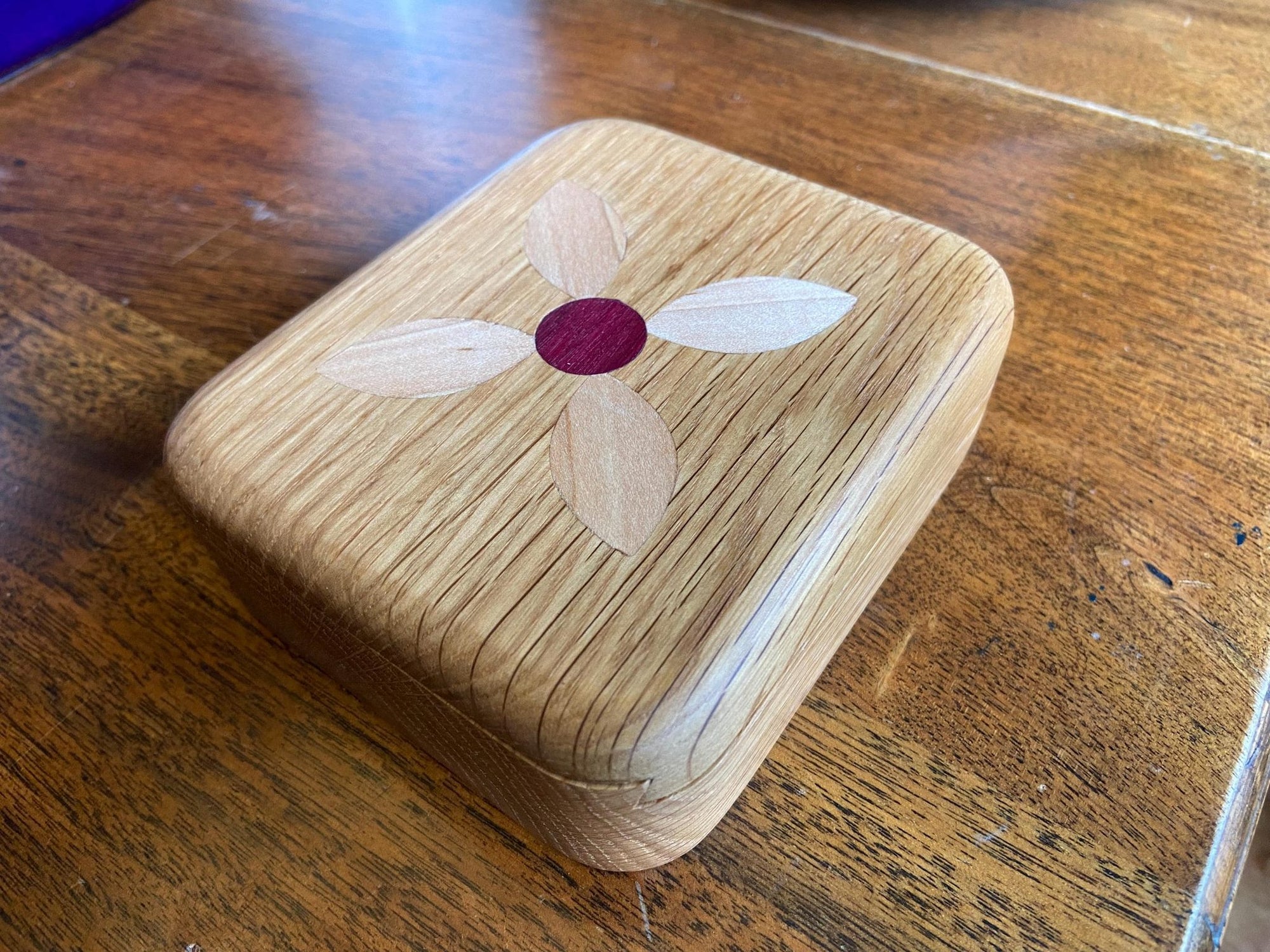 Handcrafted small sliding dovetail box with wooden inlay options