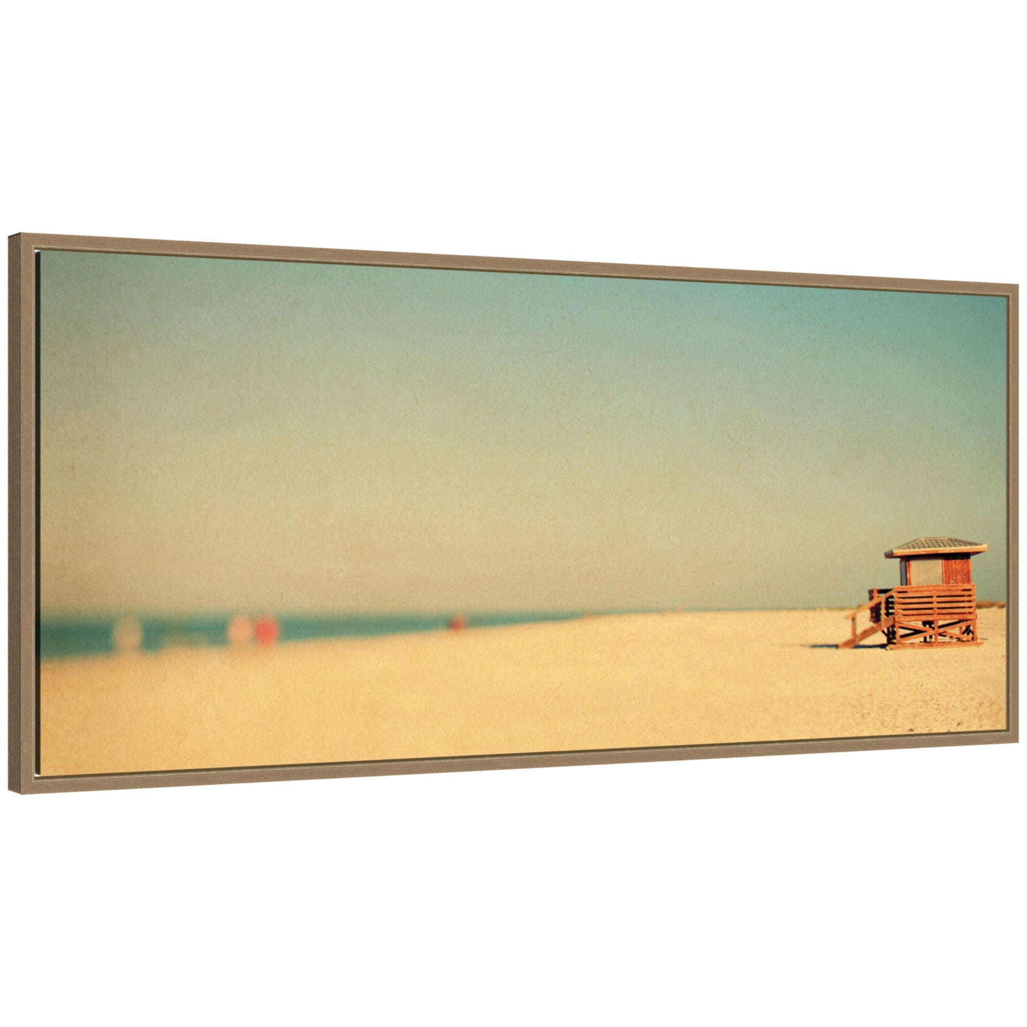 Framed canvas wall art titled Lido Revisited Panel by Alicia Bock in Sylvie dark gold frame