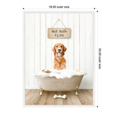 Sylvie Amber Retriever in Farmhouse Hot Bath Framed Canvas by Amy Peterson
