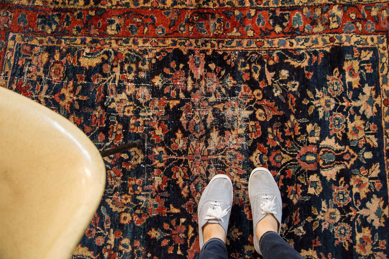 3.5x5 Vintage Distressed Fine Bibikabad Rug by Old New House® - product image 4 for Resin Society
