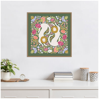 JL Lions Menagerie by Jill Labieniec Framed Canvas Wall Art Print