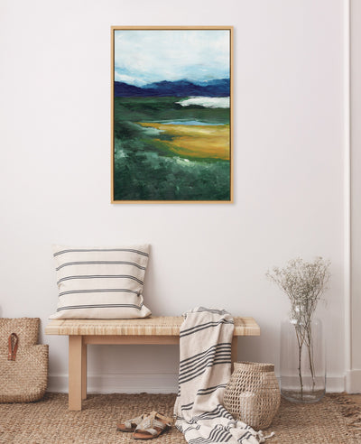 Sylvie Misty Green Framed Canvas by Nikita Jariwala