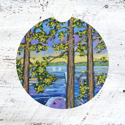 Car Coaster: Weekend Getaway. Artist Christi Dreese by Dreese Fine Art - Resin Society