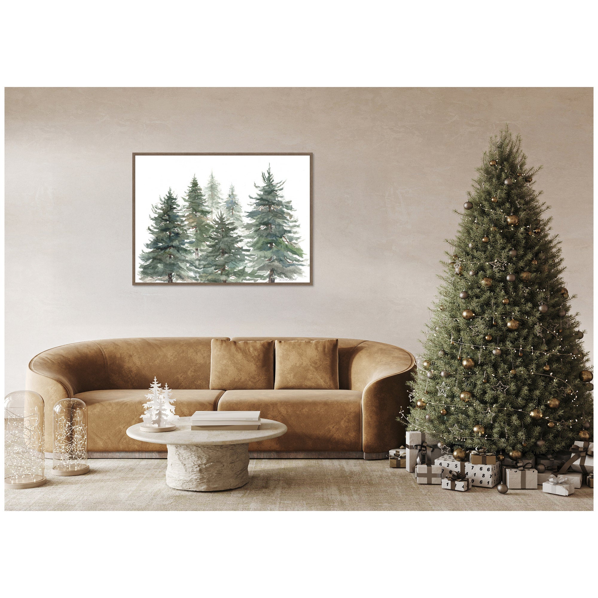 Sylvie Framed Canvas Pines And Evergreens by Patricia Shaw