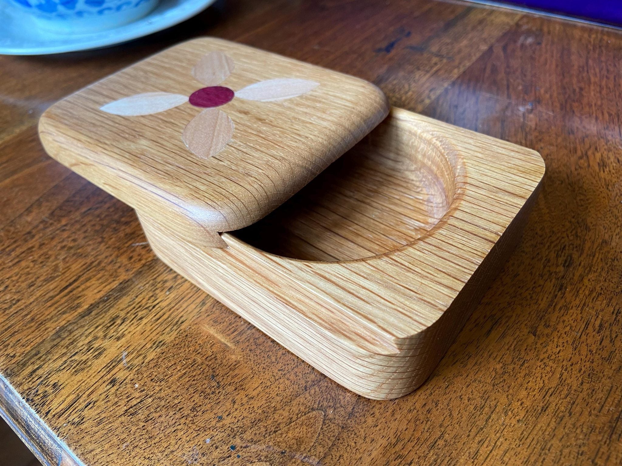 Handcrafted small sliding dovetail box with wooden inlay options