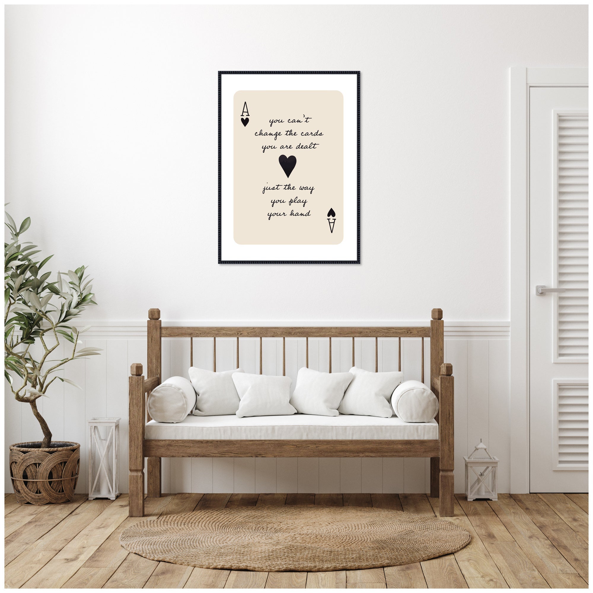 Ace of Heart Cards Positive Quote Expansion by The Creative Bunch Studio Framed Canvas Wall Art Print