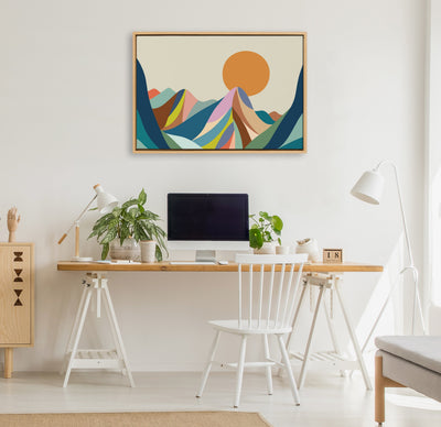 Sylvie Mountains Crop Framed Canvas