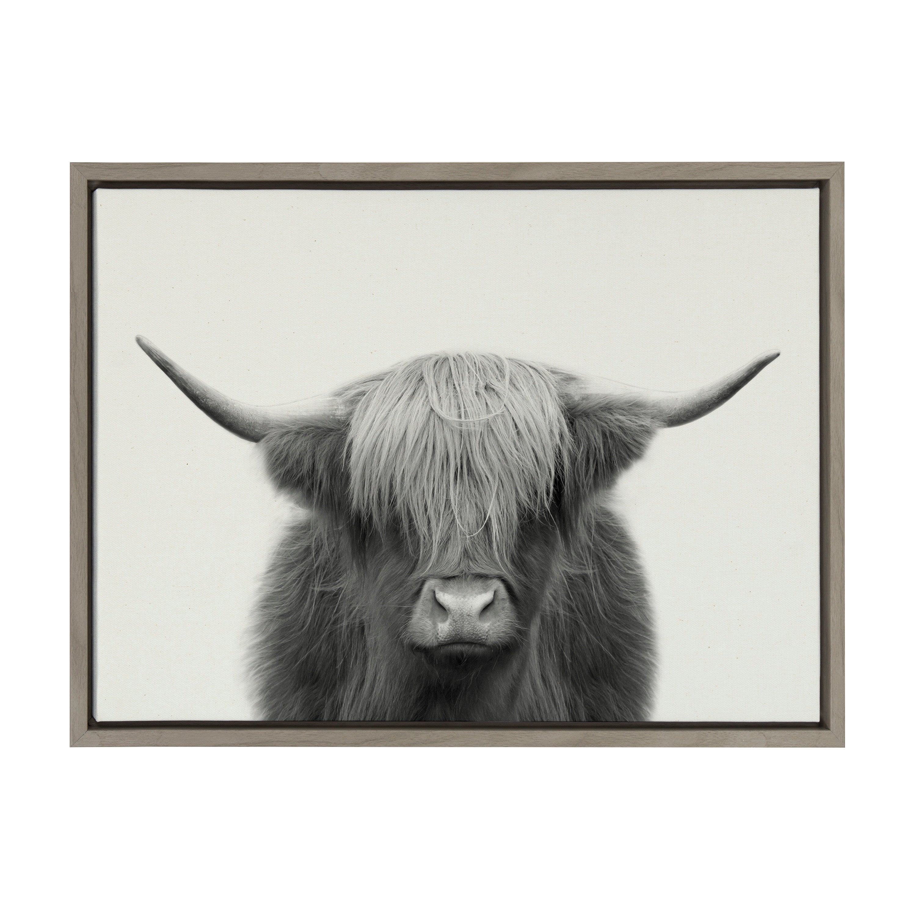 Sylvie Hey Dude Highland Cow Framed Linen Canvas by kateandlaurel - product image 20 for Resin Society