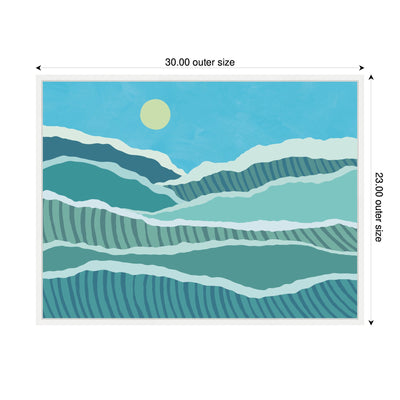 Sylvie Abstract Waves Framed Canvas by Rachel Lee