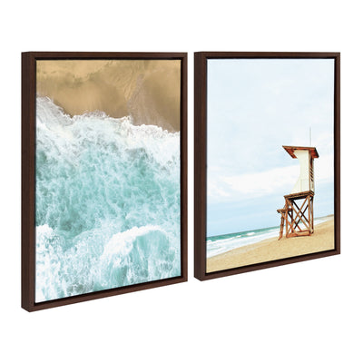 Sylvie Ocean Beach Framed Canvas Set by The Creative Bunch Studio by kateandlaurel - product image 2 for Resin Society