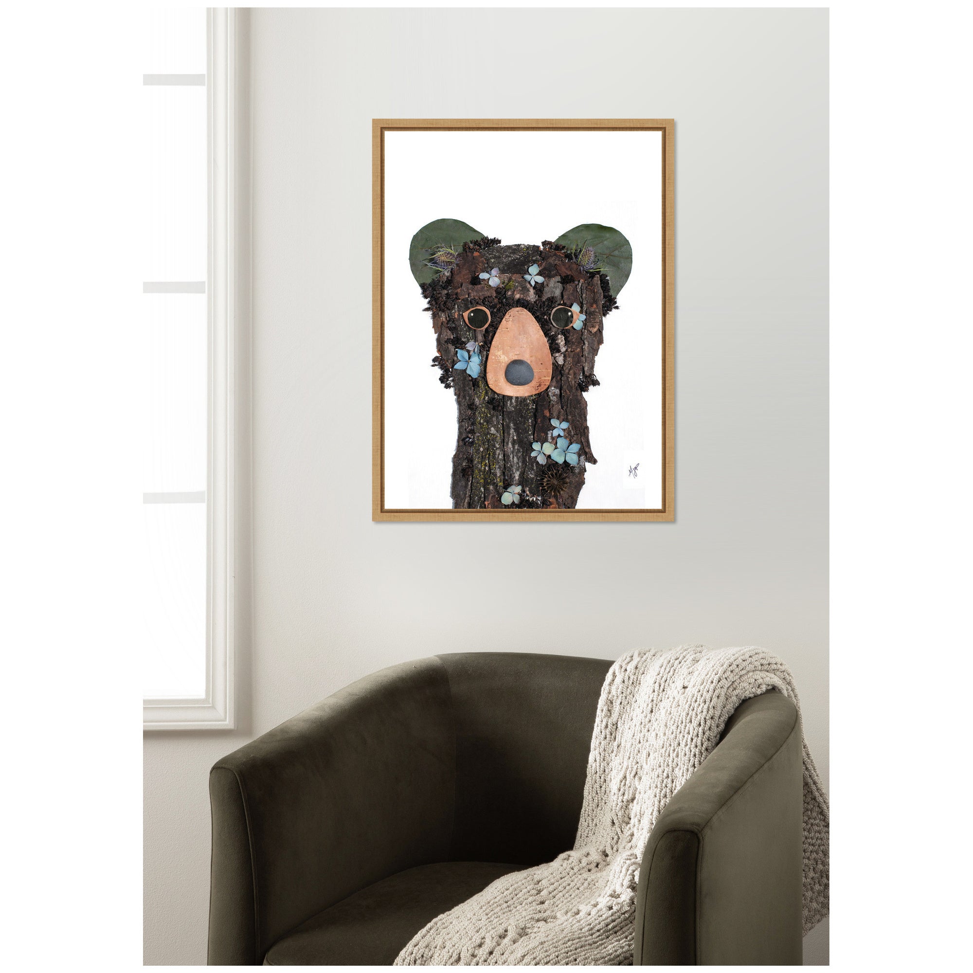 Black Bear by Madeline Jeppesen Framed Canvas Wall Art Print