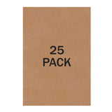 Plain brown cardboard sheet with black text reading '25 PACK' centered on the surface, showing a simple textured pattern.
