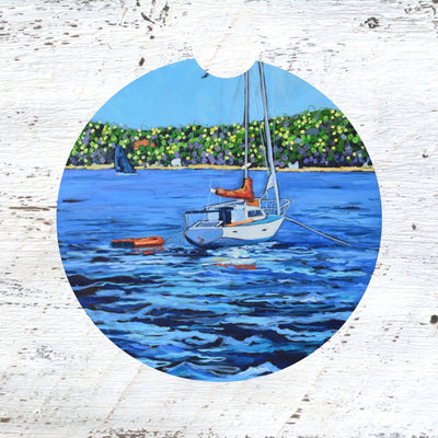 Car Coaster: Anchored. Artist Christi Dreese by Dreese Fine Art - Resin Society