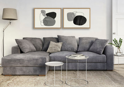 Sylvie 863 Abstract Rocks and 864 On The Rocks Framed Canvas Set by kateandlaurel - product image 16 for Resin Society