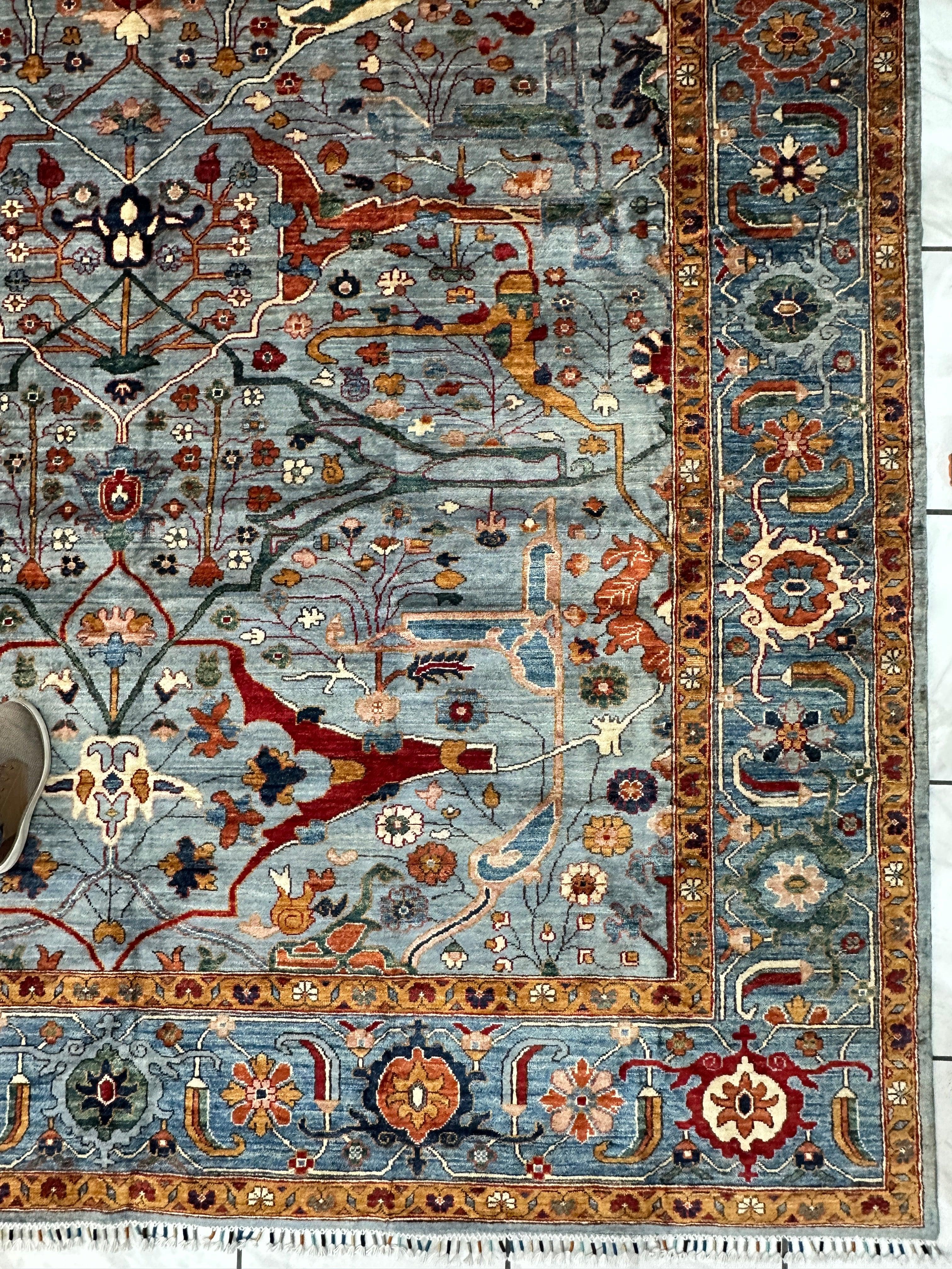 Hand-Knotted Trasitional Serapi Ghazni Wool Rug – 9’1” x 12’ – by Rugistan - product image 7 for Resin Society