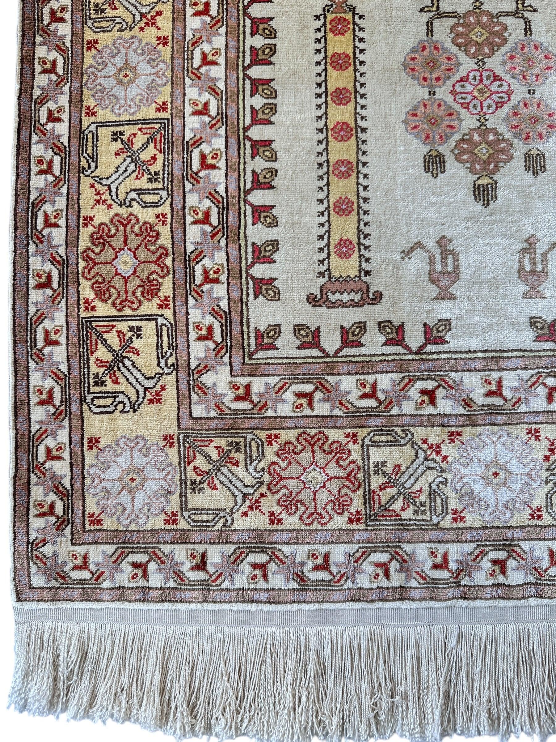 Luxurious Hand-Knotted Pure Silk Turkish Kayseri Rug – Intricate Floral by Rugistan - product image 4 for Resin Society