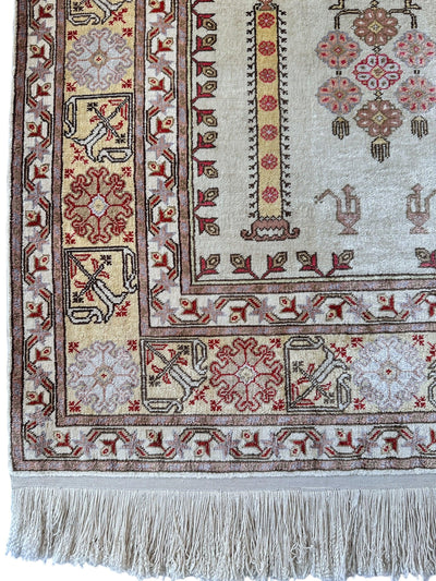Luxurious Hand-Knotted Pure Silk Turkish Kayseri Rug – Intricate Floral by Rugistan - product image 4 for Resin Society