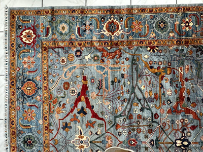 Hand-Knotted Trasitional Serapi Ghazni Wool Rug – 9’1” x 12’ – by Rugistan - product image 13 for Resin Society