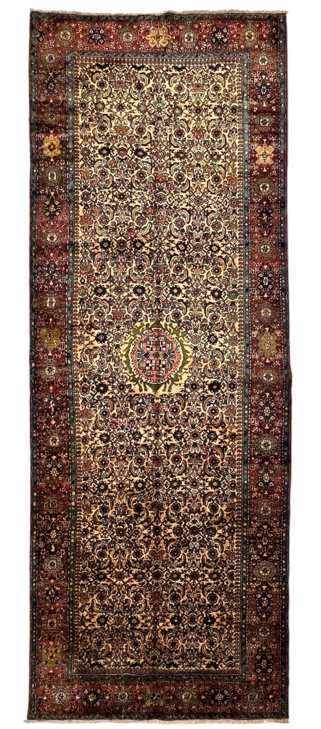 Hand-Knotted Persian Bidjar Herati Wool Runner – 4'11" x 13'2" – by Rugistan - main product image for Resin Society
