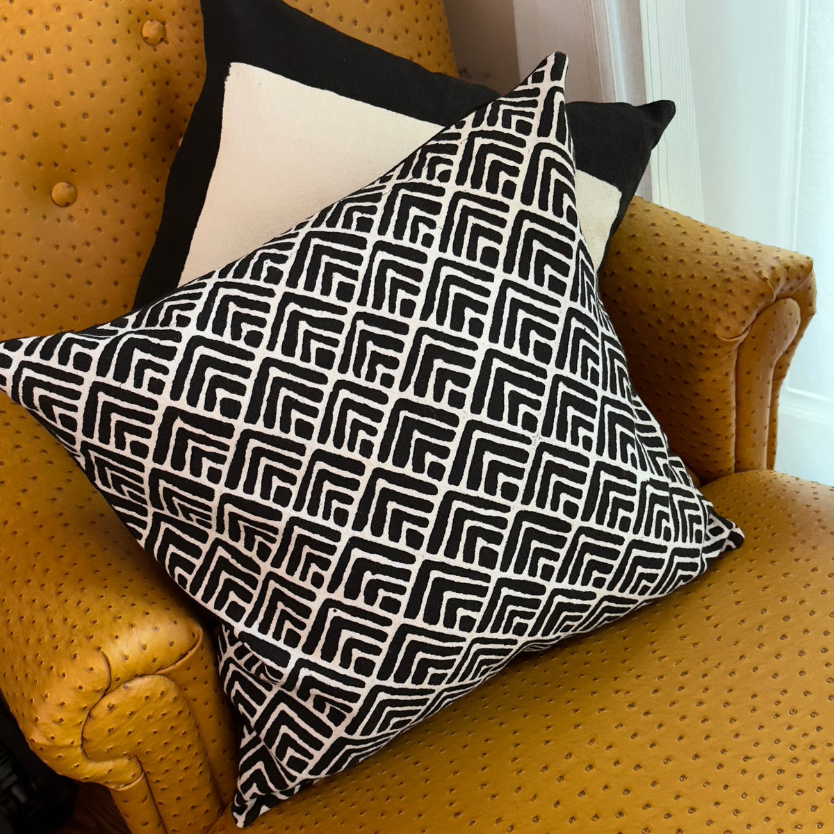 Geo Flowers Black Sadza Pillow by Mbare Ltd - product image 4 for Resin Society
