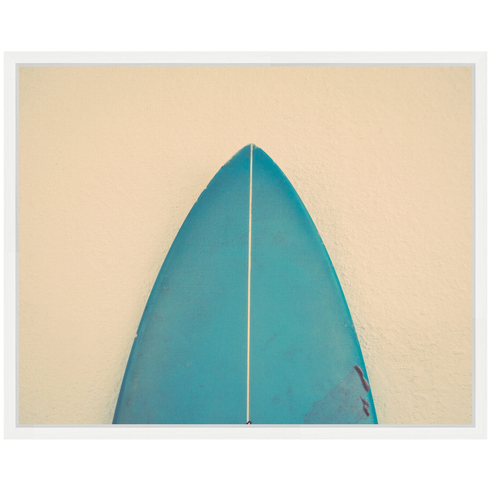 Sylvie Abstract Minimalist Coastal Teal Surfboard Framed Canvas by Saint and Sailor Studios