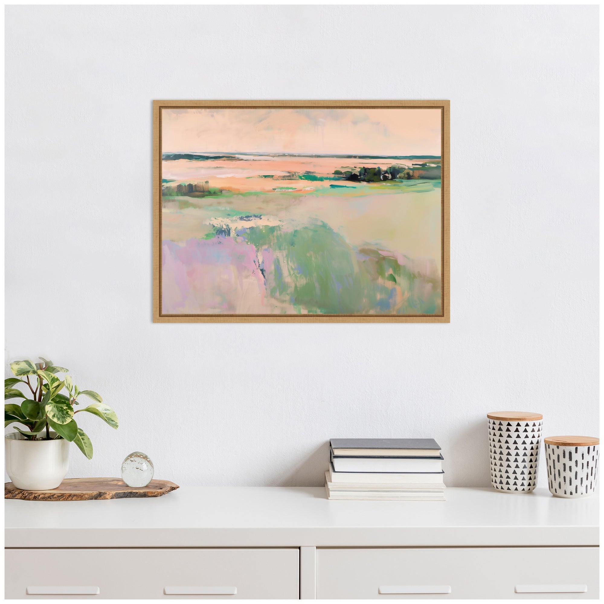Sylvie Pastel Horizon III Framed Canvas by Amy Lighthall