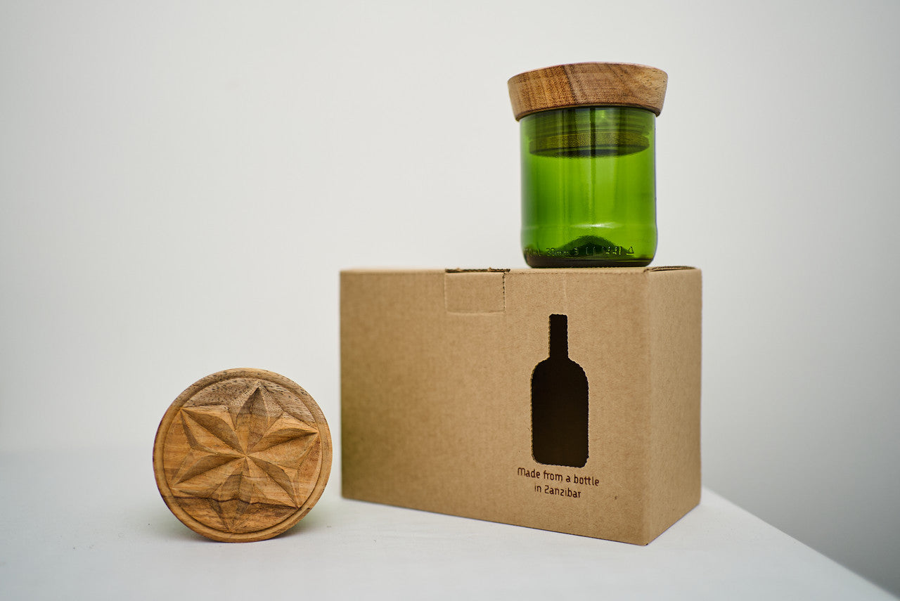 Hiliki Jar - Dark Green - Medium (set of 2) by Mbare Ltd - product image 5 for Resin Society