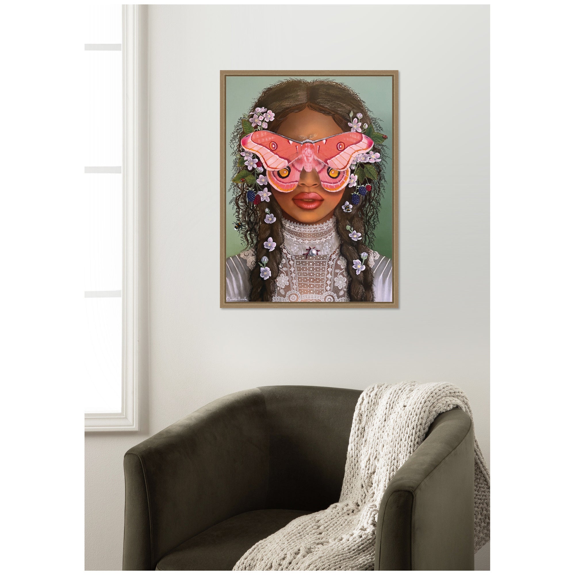 In The Garden With Antheia by Charlotte Brindley Framed Canvas Wall Art Print