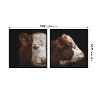 Cow Close 2 Piece Framed Wall Art Print Set by Emiko and Mark Franzen F2 Images