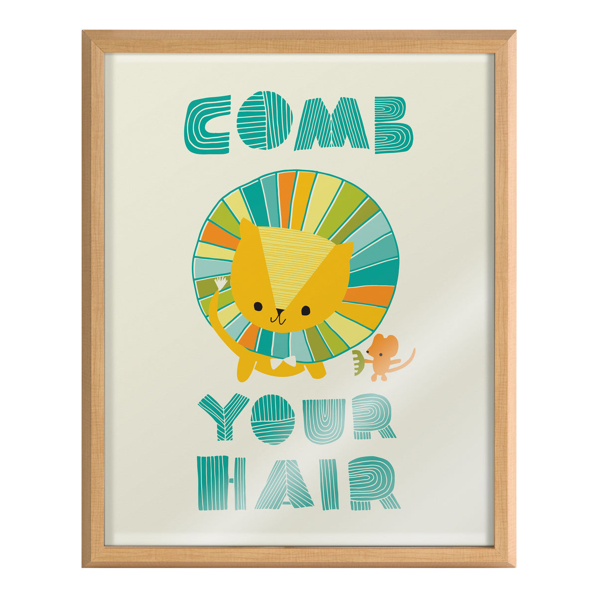 Blake Splish Splash Zoo Lion Framed Printed Glass by Heather Rosas by kateandlaurel - product image 2 for Resin Society